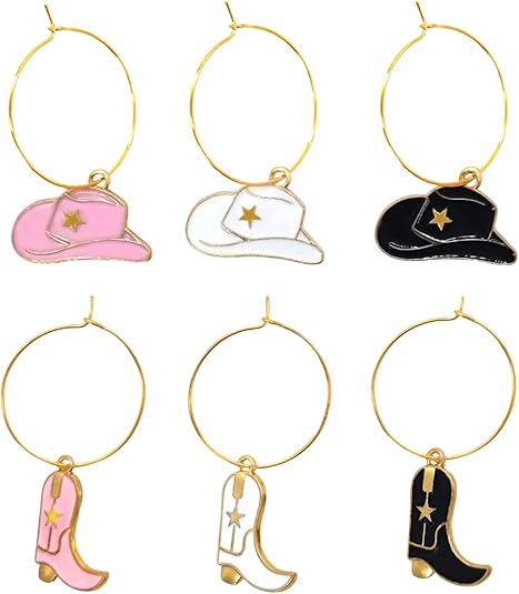 Set of 6 Cute Wine Glass Charms