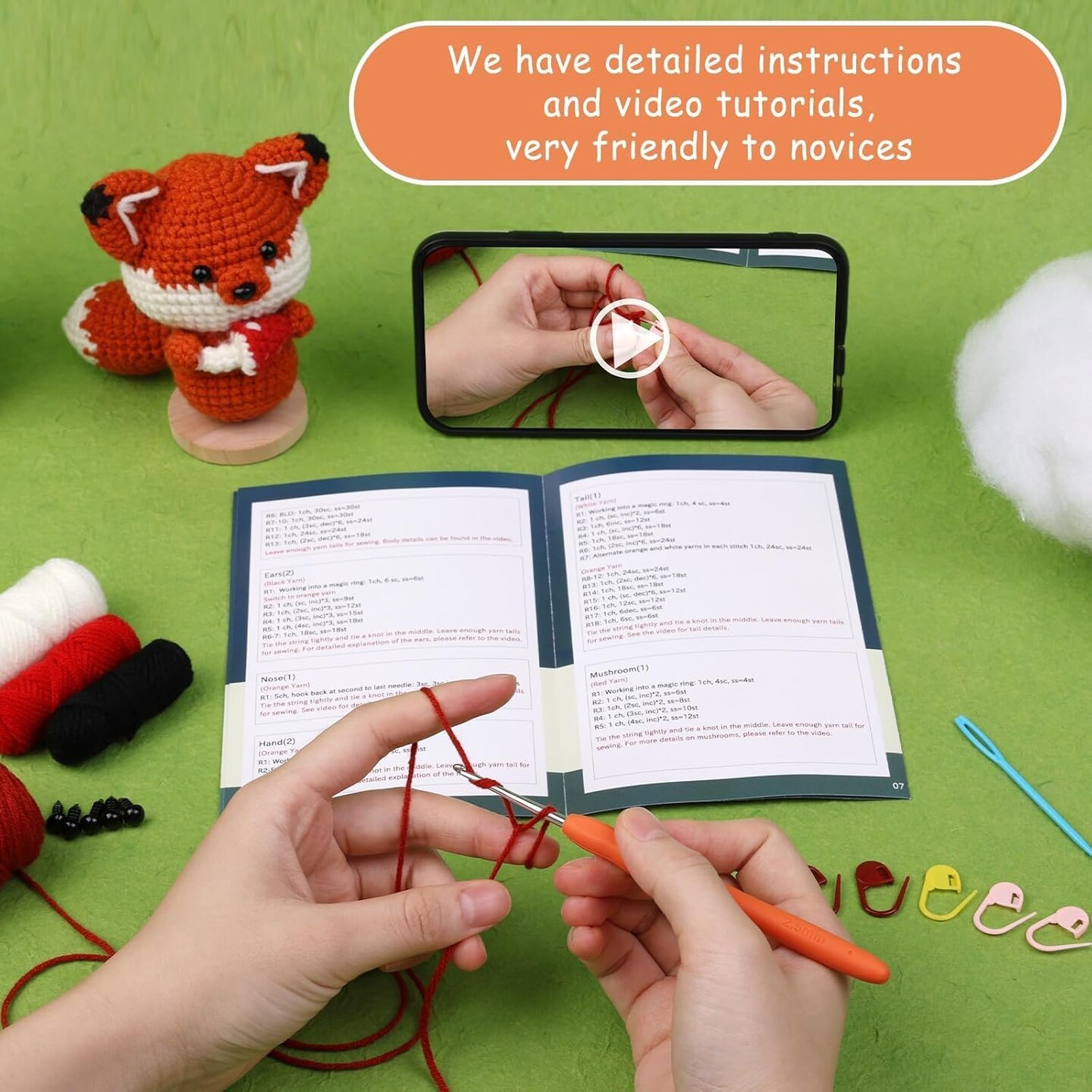 Animal Crochet kit Animal Crochet kit for Starters with Instructional and Step-by-Step