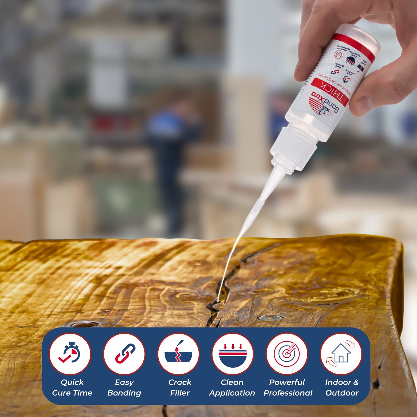 BONDXTRA BX2 Thick CA Glue 2 oz. Set &#x2013; Premium Super Glue Kit for Woodworking, Crafts &#x26; DIY, Fast-Drying, Clear Cyanoacrylate Adhesive&#xA0;with&#xA0;Microtips