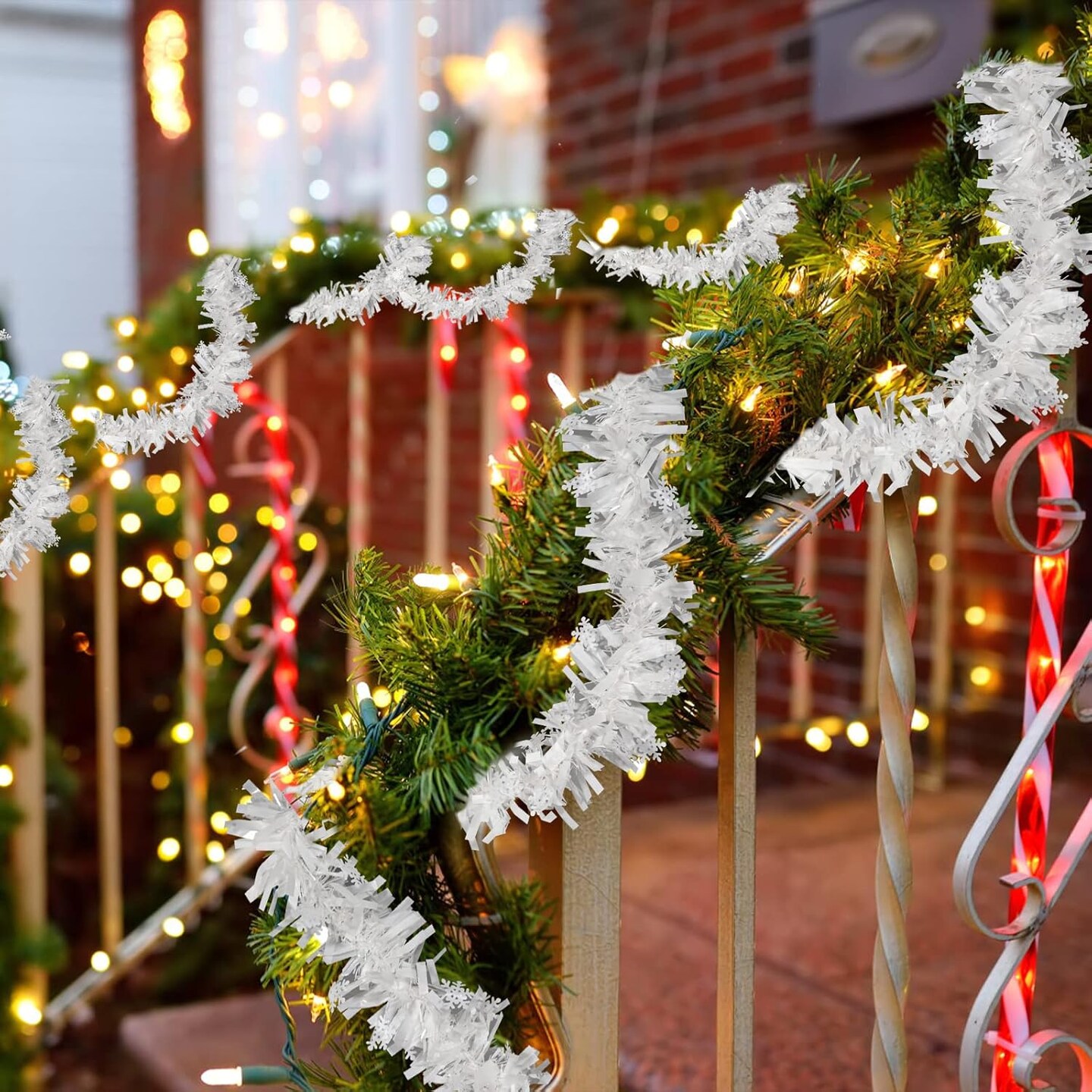 Snowflake Christmas Tinsel Garland