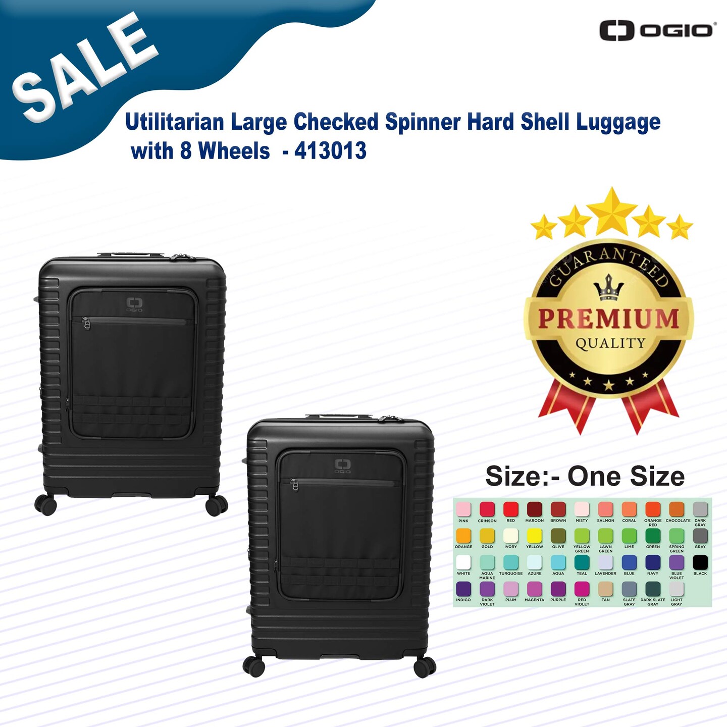 OGIO® Utilitarian Large Checked Spinner Hard Shell Luggage with 8 Wheels