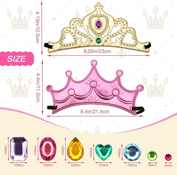 23 Pieces Foam Crowns Set, Princess Tiaras Crowns DIY