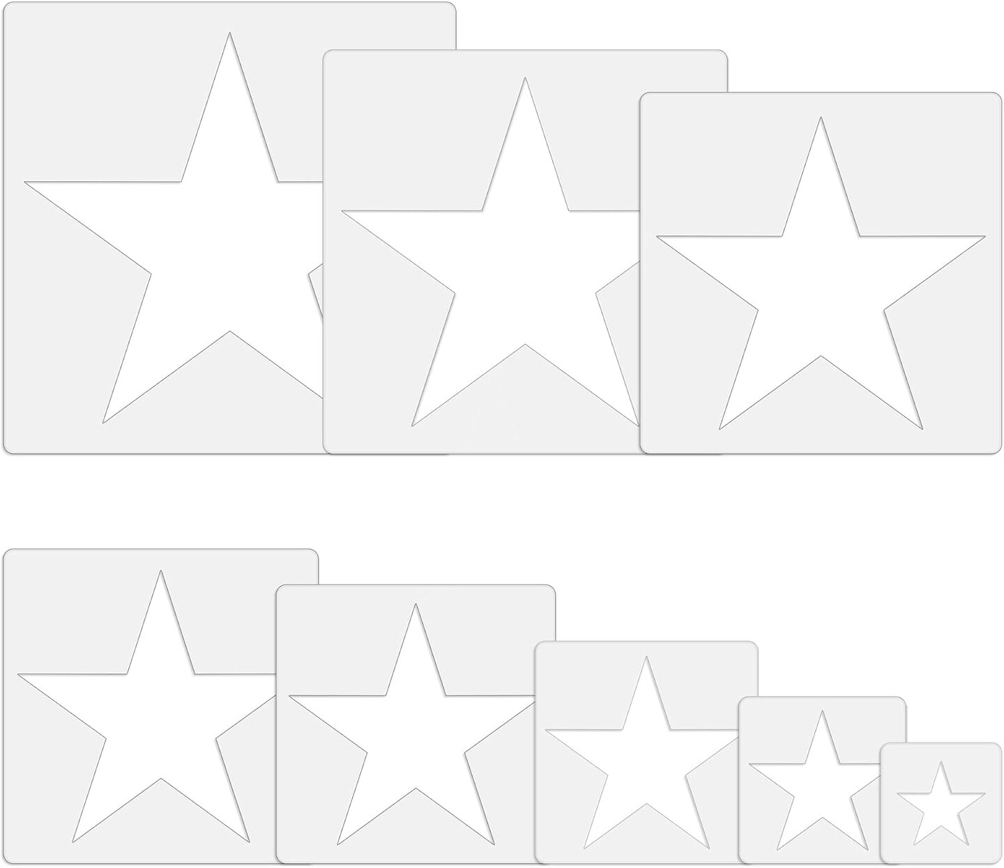 Large Star Stencil - Point Star Template (8 Sizes)