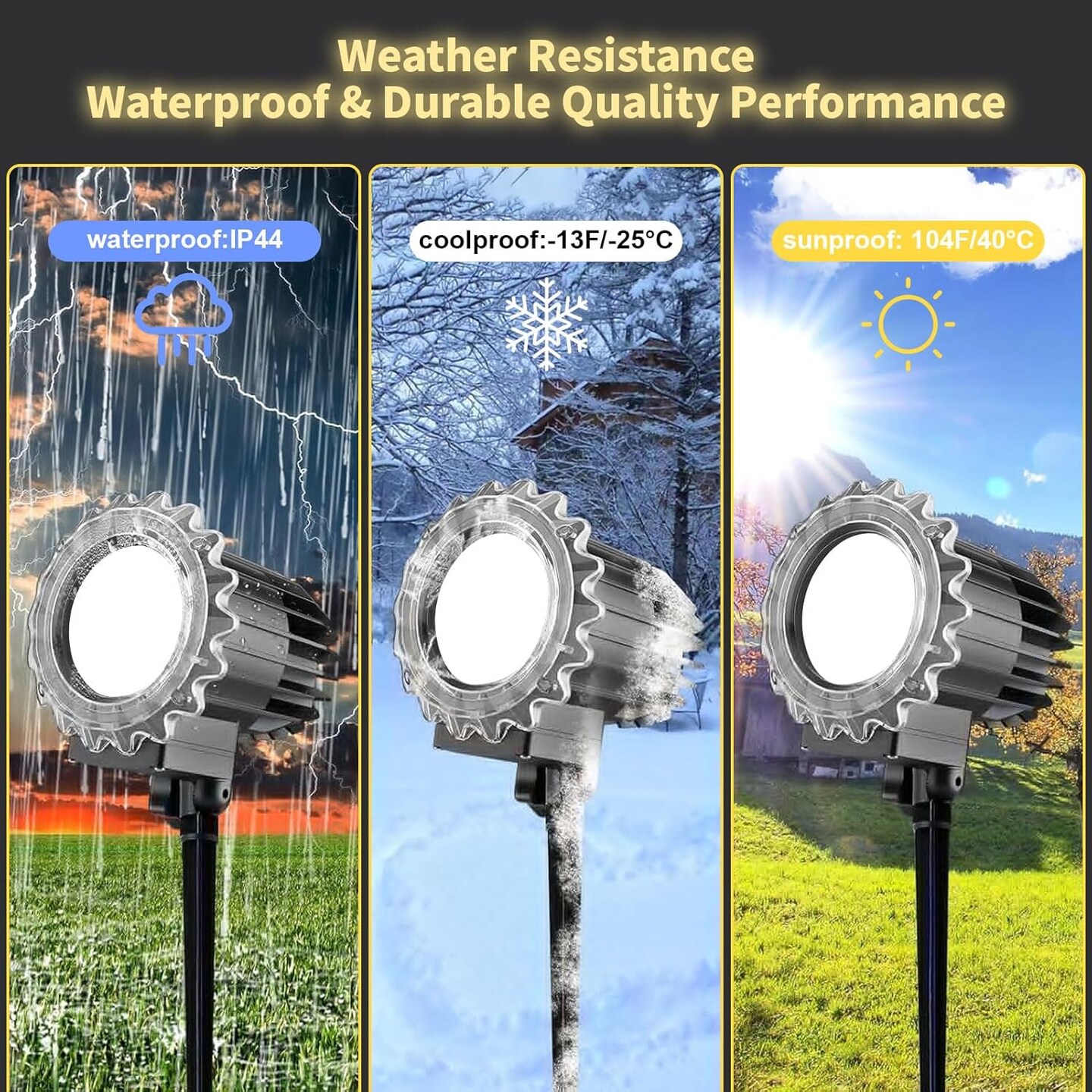 4-Pack 80LED Solar Snowflake Stake Lights