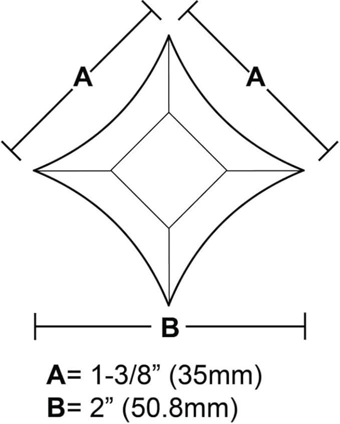 1-3/8&#x22; x 1-3/8&#x22; x 2&#x22; Pointed Star Glass Bevel - 4.7MM - 10 Pack
