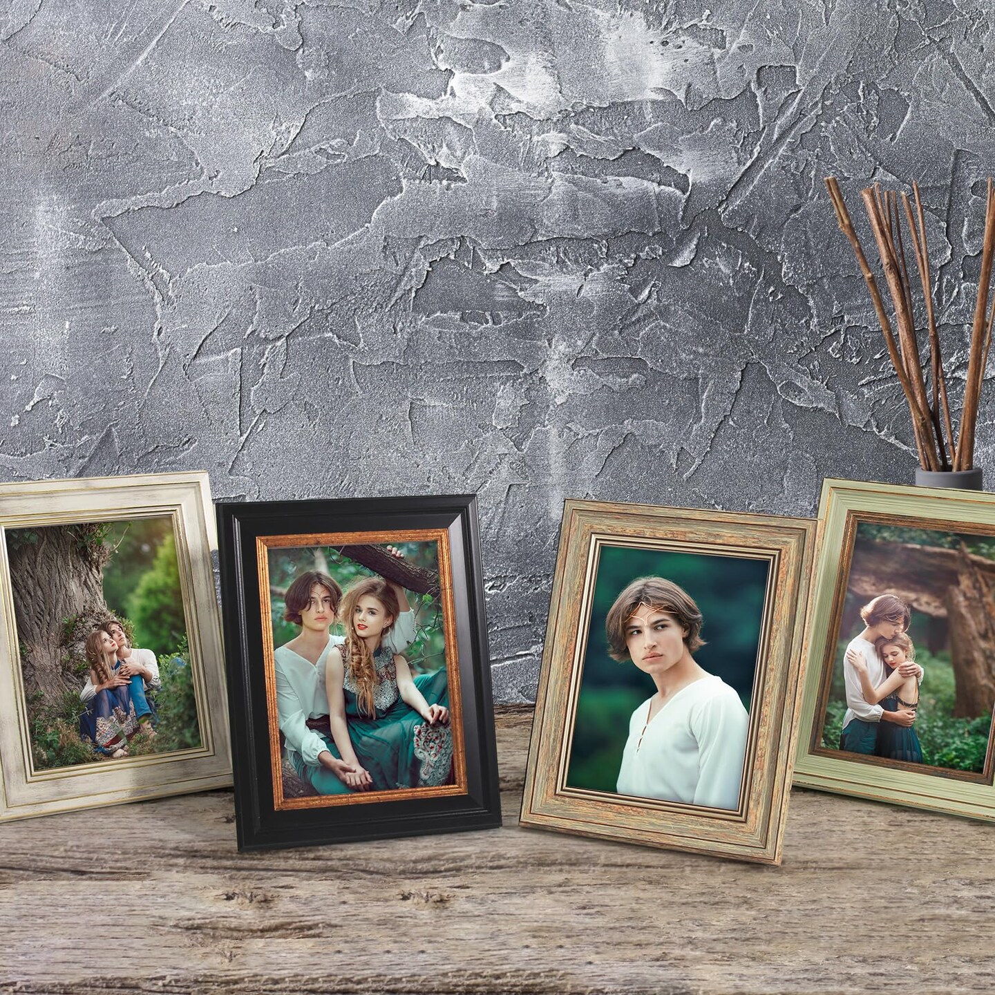 4 Pack 4x6 Picture Frame - Picture Frames with HD Plastic Cover,Photo Frame for Wall &#x26; Tabletop Picture Frames