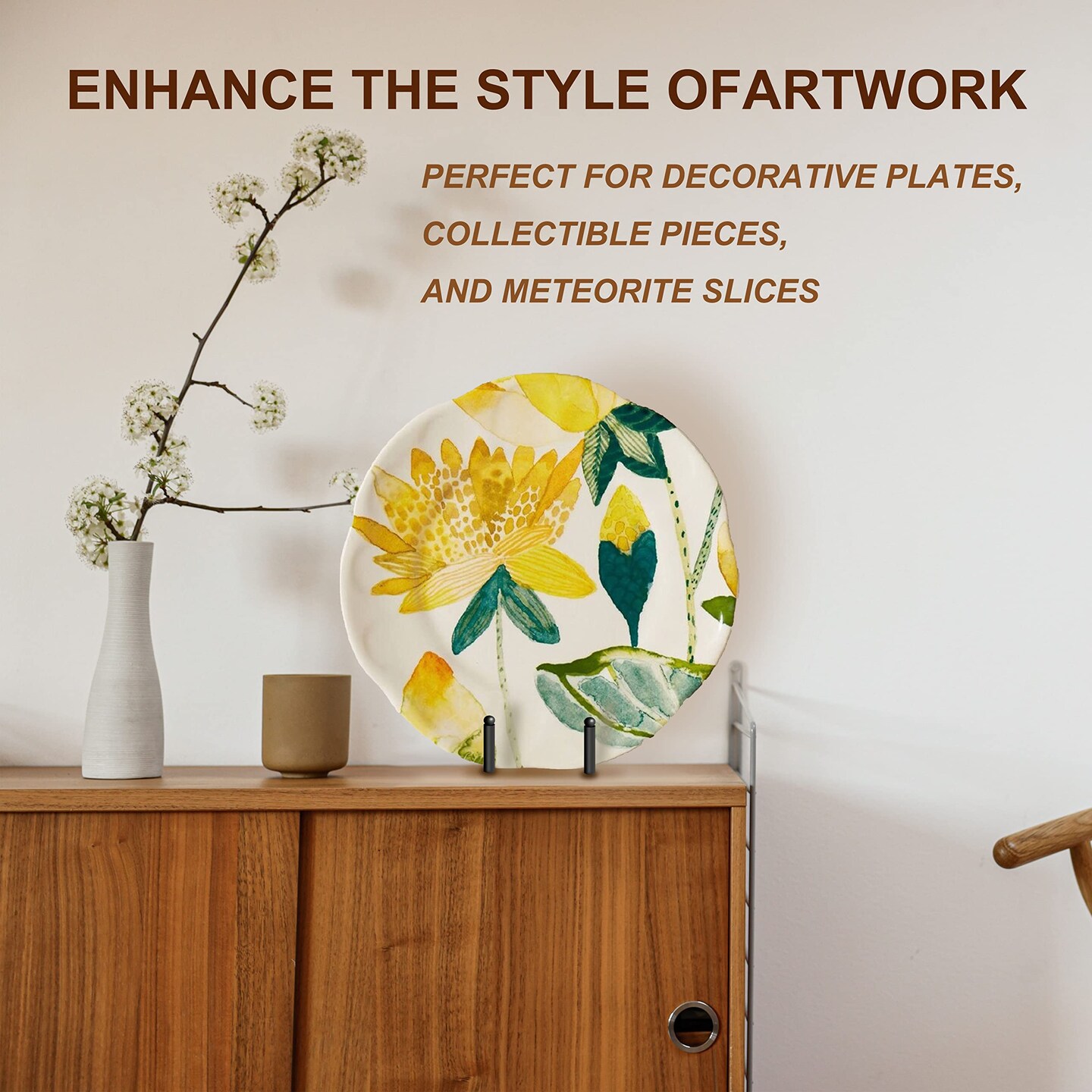 Plate Stands for Display, 5 Pack 6 Inch Plate Holder Display Stands, Metal Frame holder stand for Book, Picture, Decorative Plate, Photo and Platter, Tabletop Art