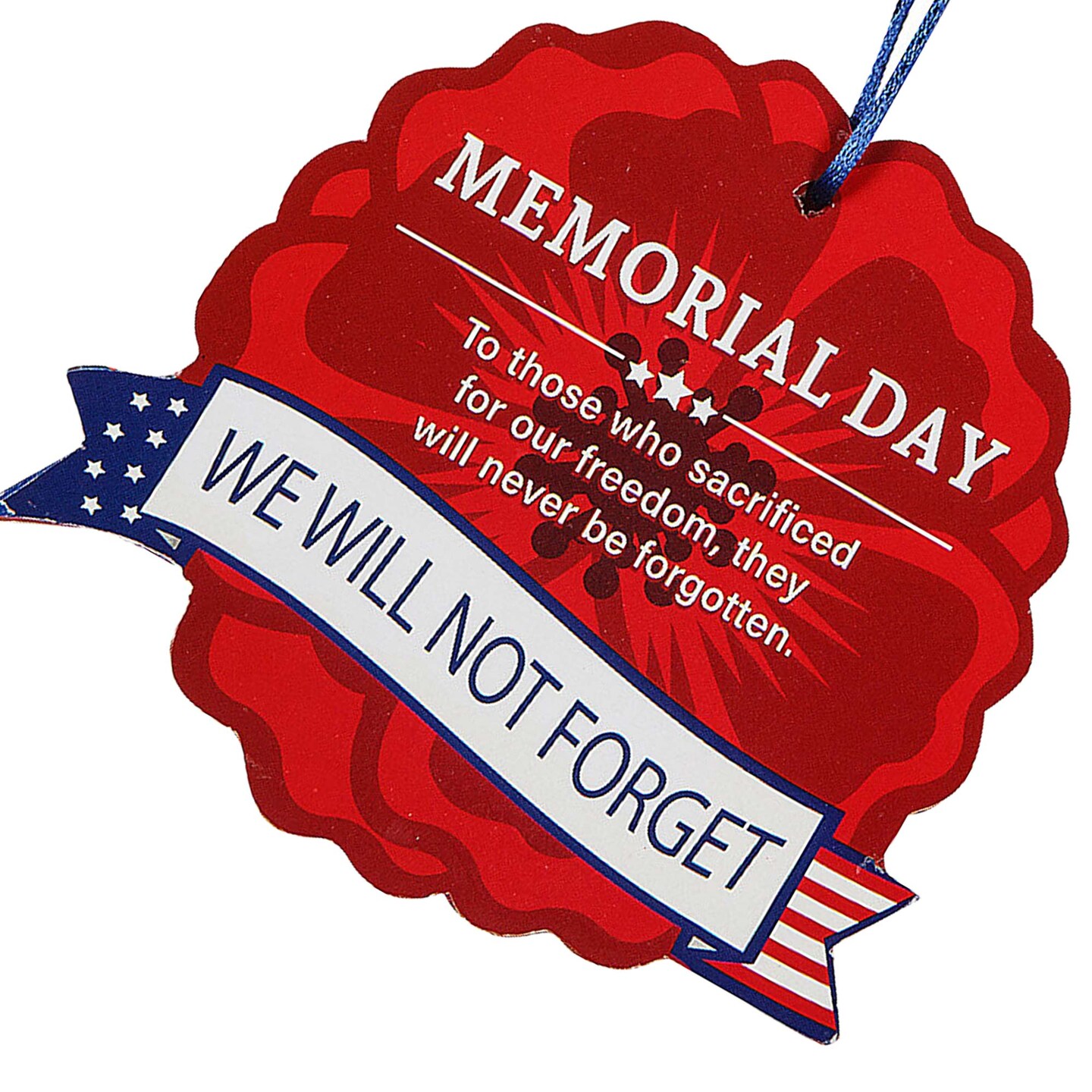 3 3/4" x 3 1/2" Red Poppy Memorial Day Wooden Ornaments 12 Pc.