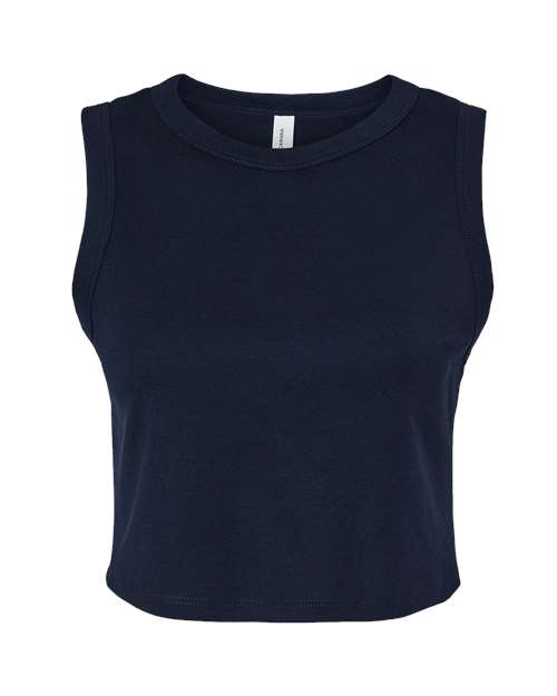 BELLA + CANVAS Women’s Micro Rib Muscle Crop Tank Top for Streetwear Style & Custom Print Fitted Crop