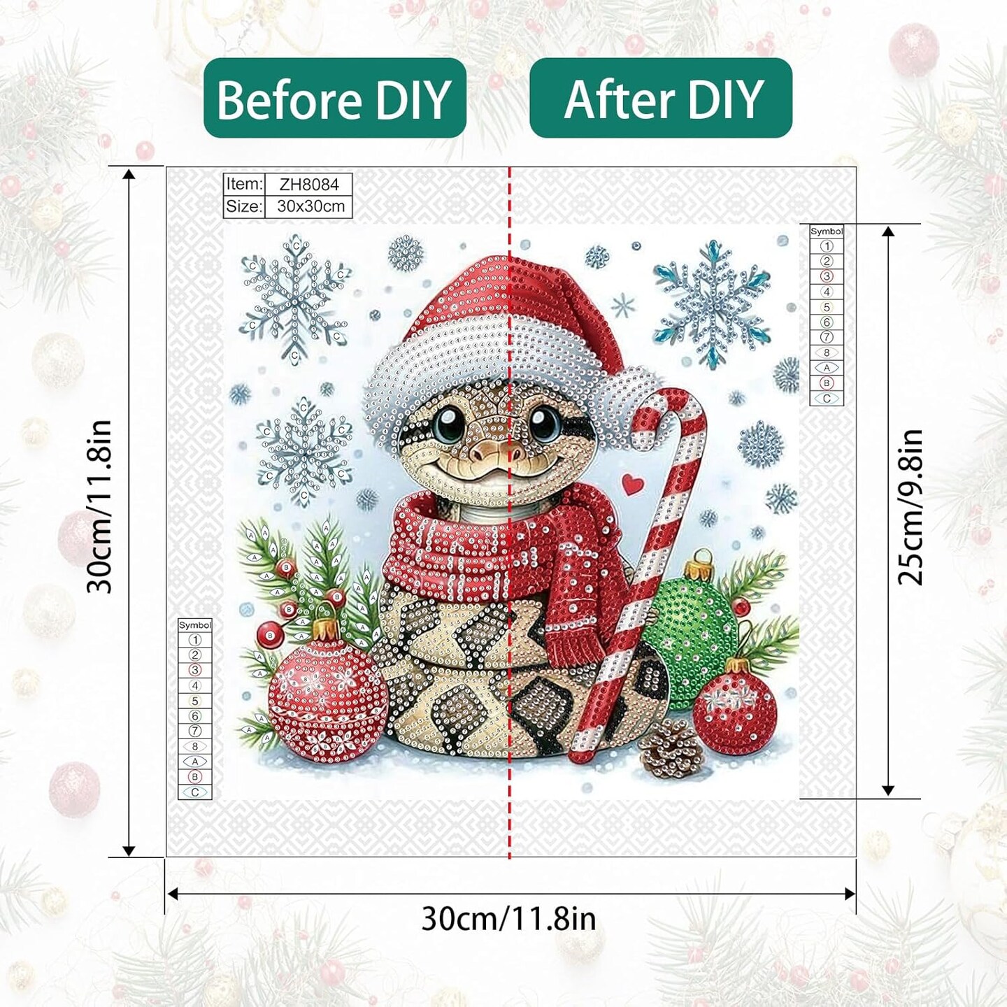 Diamond Painting Kit, 5D DIY Snake, Special Shape Crystal Artificial Diamond Partial Mosaic Handicraft, Wall Decor Art for Bedroom, Office, Living Room, Christmas Gift