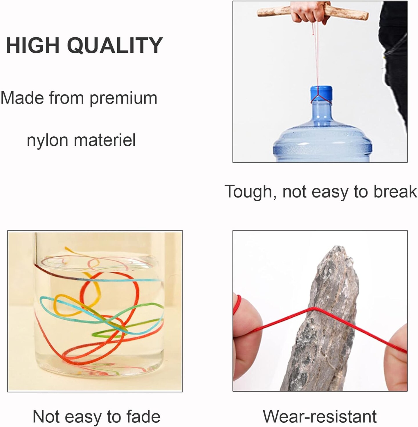 100M Nylon String,0.8mm Nylon Thread Chinese Knotting Cord Tarred Twine Outdoor String for Braided Bracelets,Beading,Necklaces,Macrame Craft,Wind Chime,Blinds,Jewelry Makin