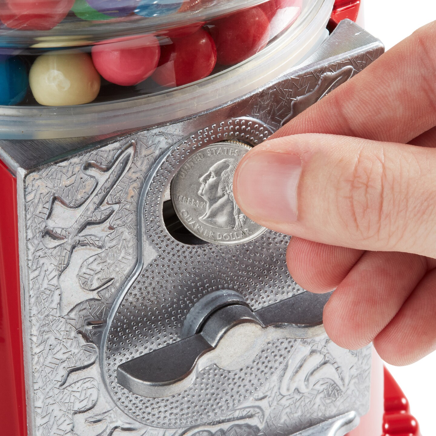 Olde Midway 15&#x22; Gumball Machine with Stand, Vintage-Style Bubble Gum Candy Dispenser with Glass Globe and Metal Base