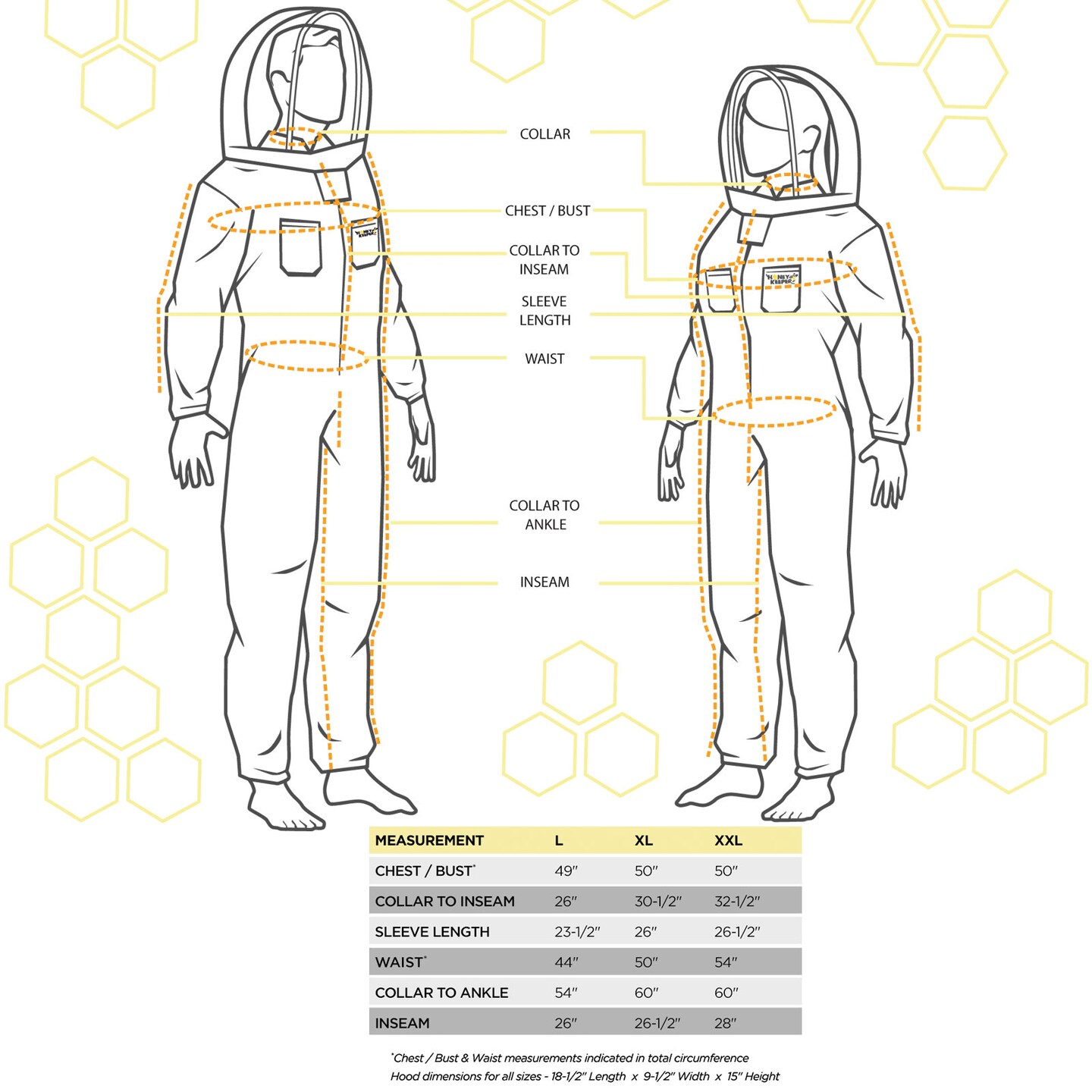 Honey Keeper Professional Cotton Full Body Beekeeping Suit with Self Supporting Veil Hood