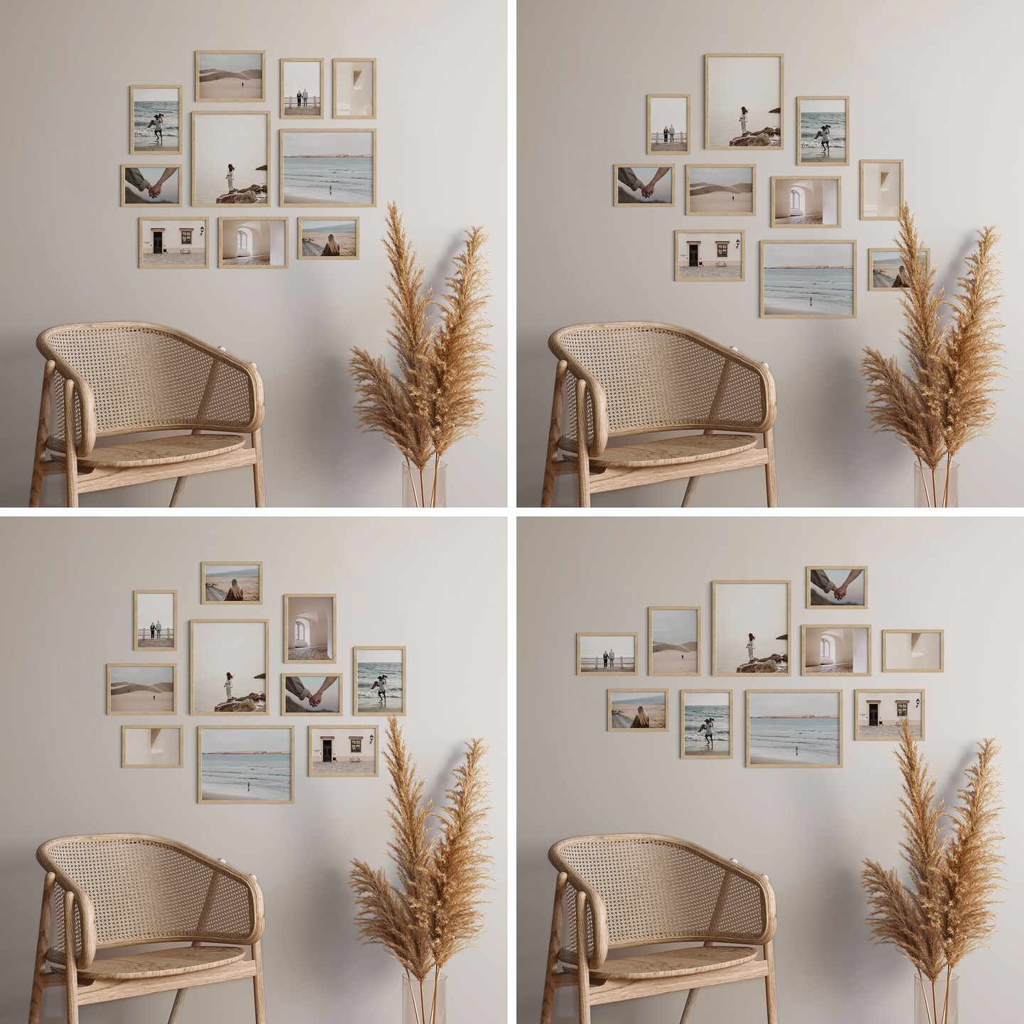 Haus and Hues Oak Wood Gallery Wall Picture Frames 10 Pack