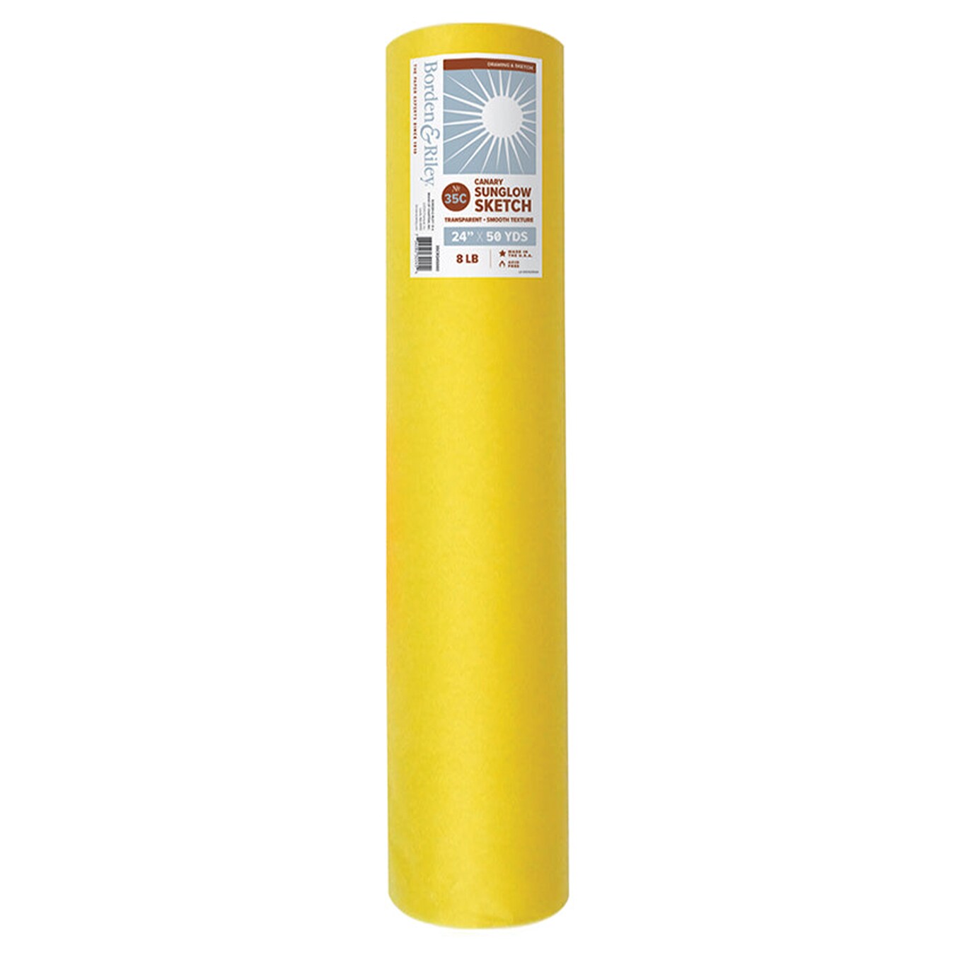 Borden & Riley #35C Sun-Glo Thumbnail Soft Tone Sketch Roll, Canary 36 in x 50 yds