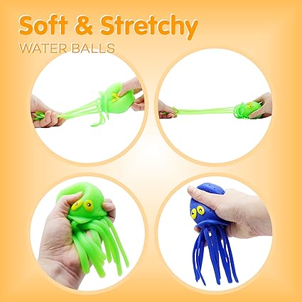 4E&#x27;s Novelty 6 Pack Octopus Water Balls - Water Balls Pool Toys for Summer
