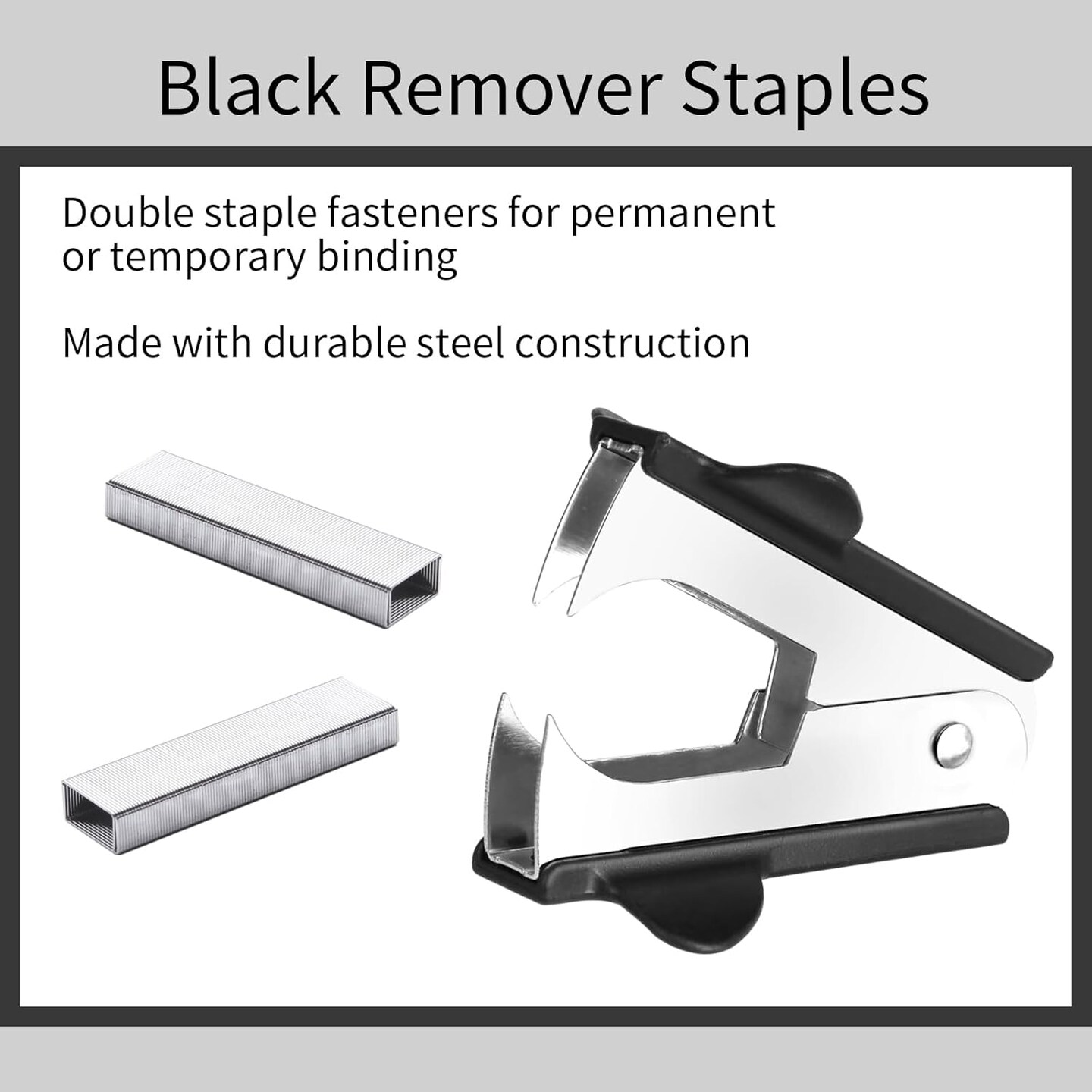 Black Modern Office Stapler, 25 Sheet Capacity, Automatic, Includes 1000 Staples and Staple Remover