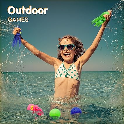 4E&#x27;s Novelty 6 Pack Octopus Water Balls - Water Balls Pool Toys for Summer