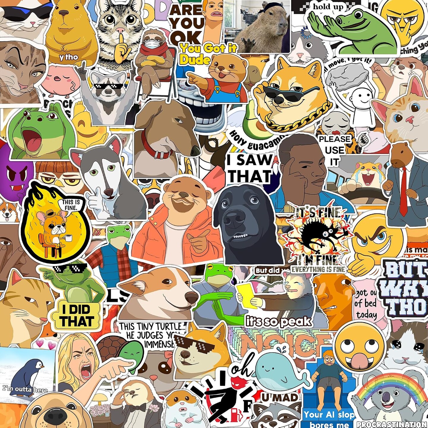 306 PCS Funny Meme Vinyl Stickers Pack, Large Waterproof Trendy Meme ...