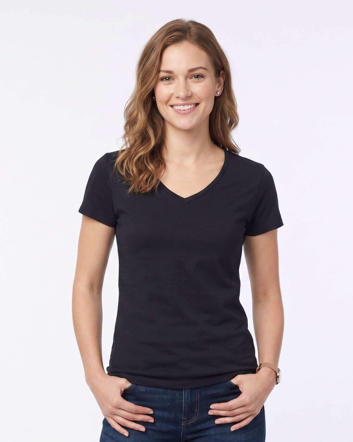 Gildan Women's Heavy Cotton V-Neck T-Shirt – Blank Craft Tee for