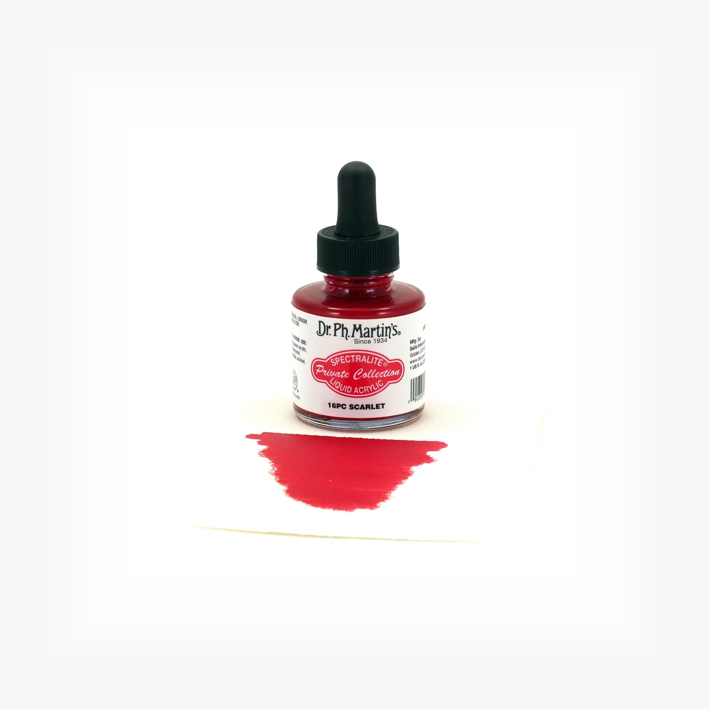 Dr. Ph. Martin's® Spectralite Private Collection Liquid Acrylics, 1.0 US fl oz, 16PC Scarlet, 1 Bottle