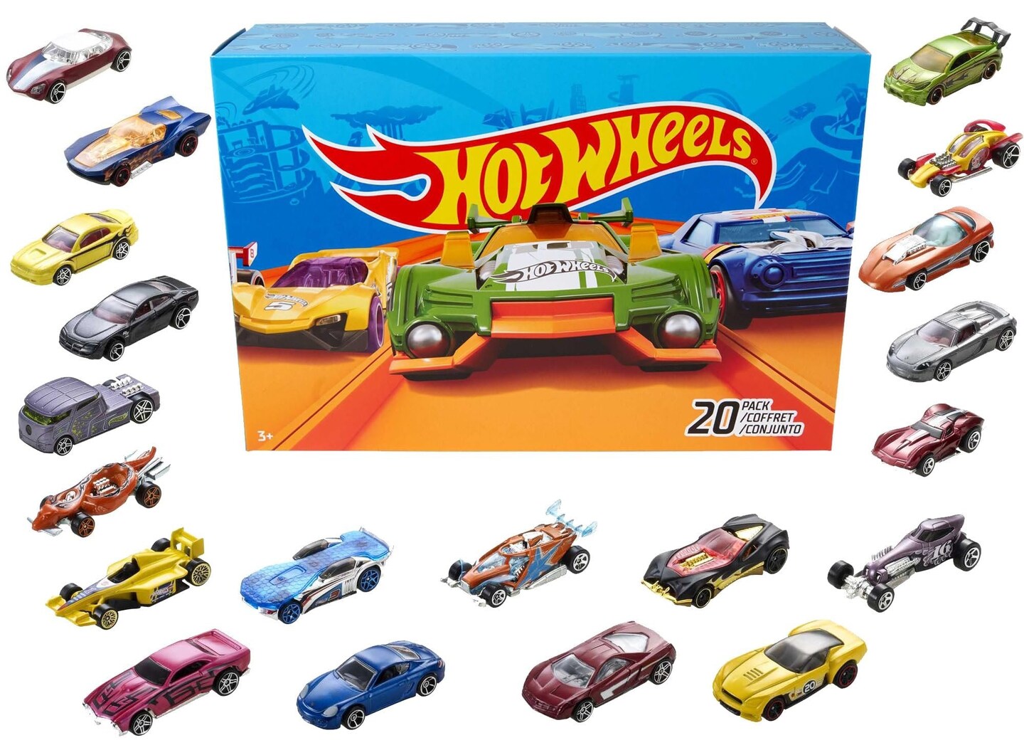 Hot Wheels Toy Cars & Trucks 20-Pack, Set of 20 1:64 Scale