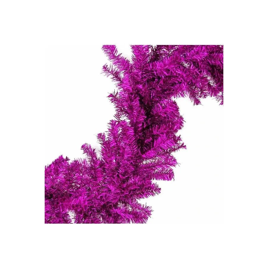 9&#x27; Purple Tinsel Garland, Unlit