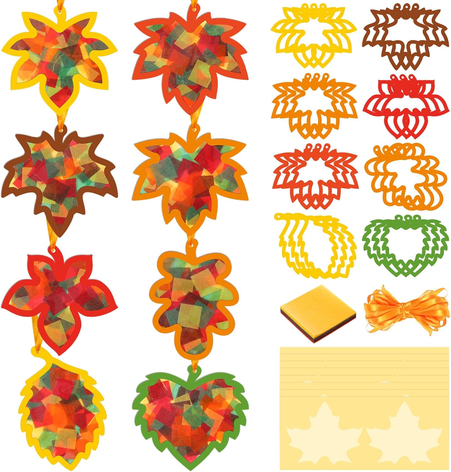24 Pcs Fall Leaf Suncatchers Craft Kit (Fall)