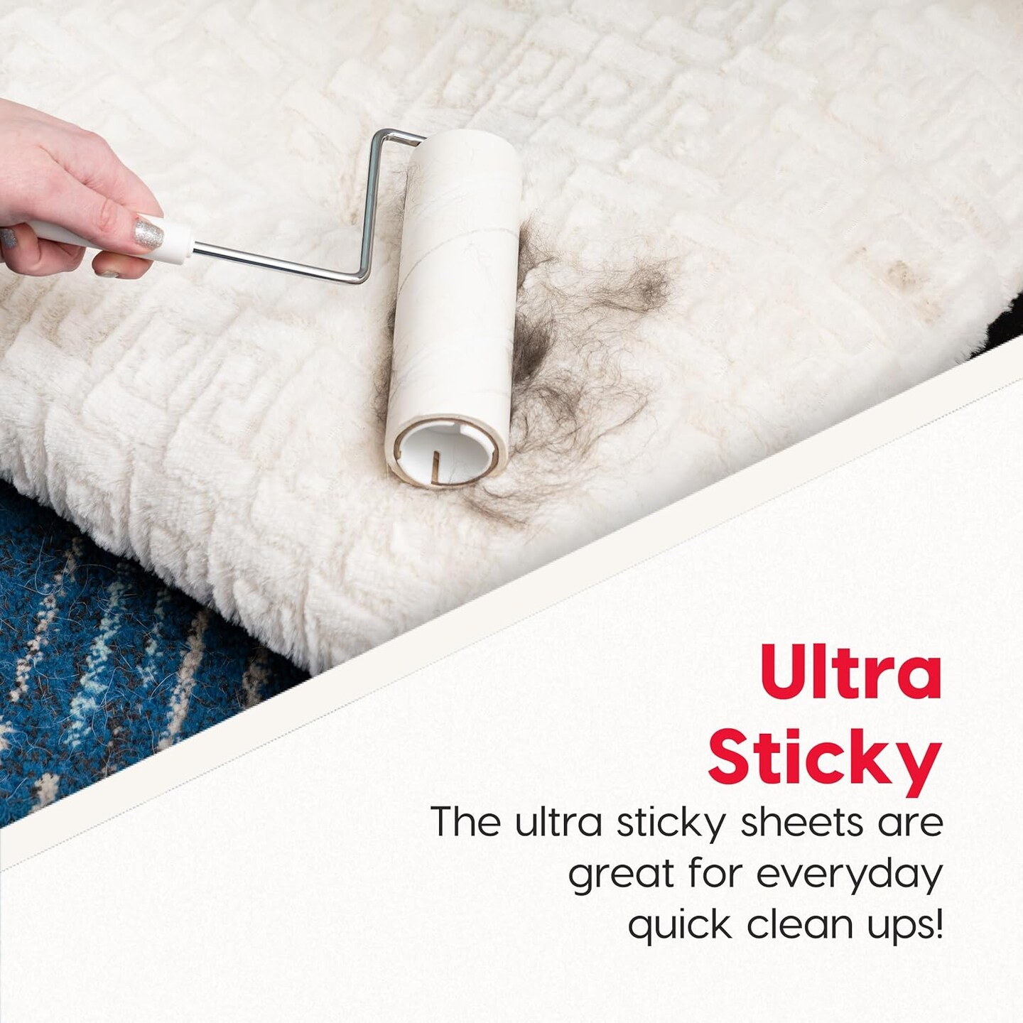 IRIS USA Extra Sticky Lint Rollers, 5 Pack of Large Refills Only - No Handle/Cover Included - 90 Sheets/Roll, 450 Sheets Total