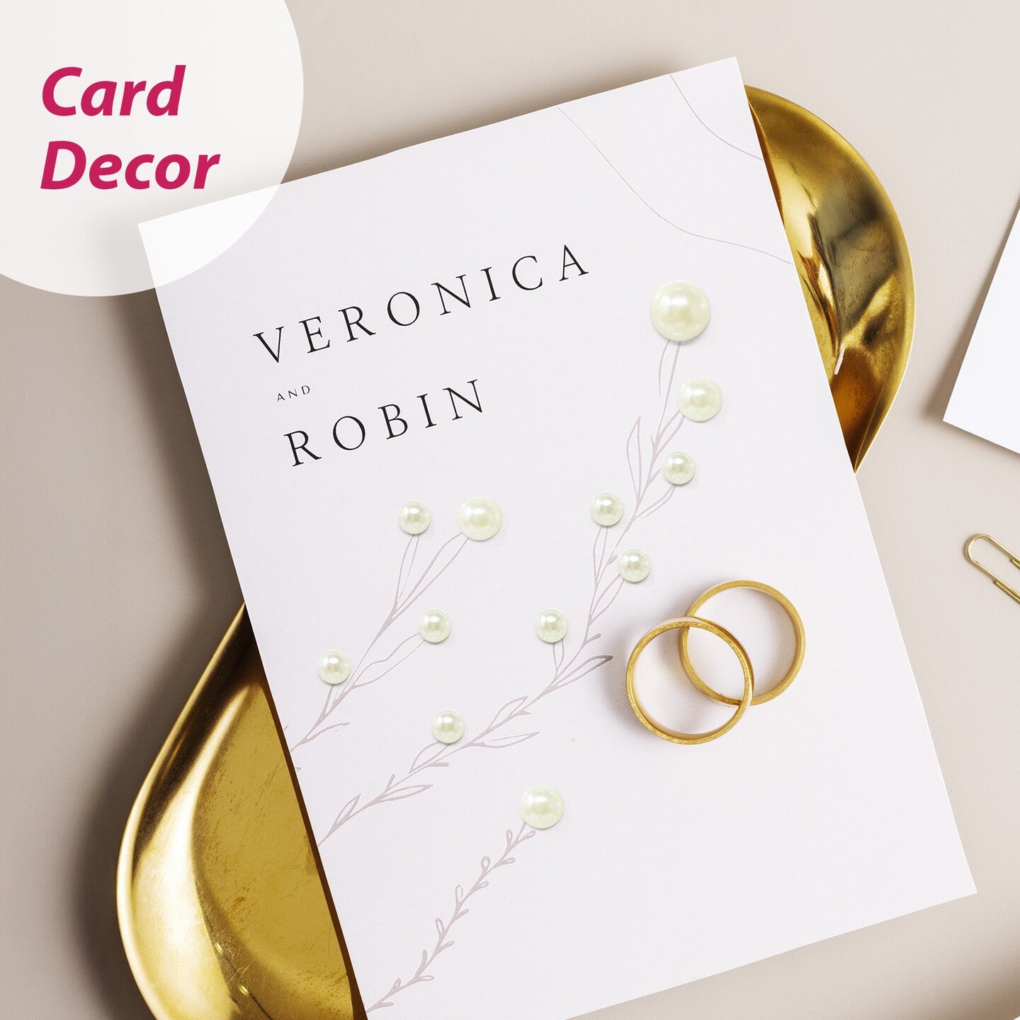 Wrapables 1982pcs Acrylic Pearl Adhesive Stickers in Assorted Sizes for DIY Crafting, Face, Hair, Makeup, Nails