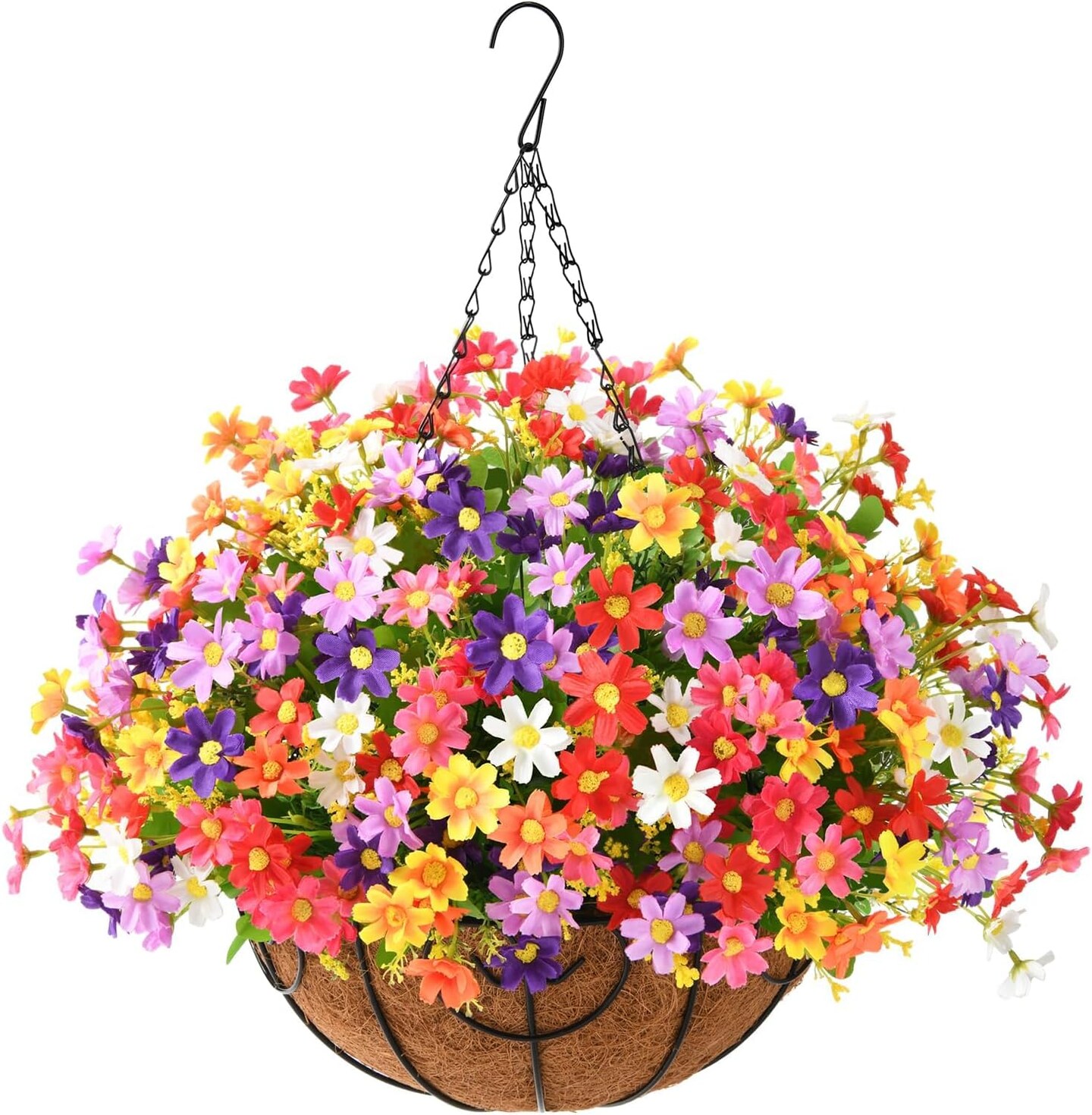 Artificial Hanging Flowers Plants in Baskets for Outdoor Porch Decoration