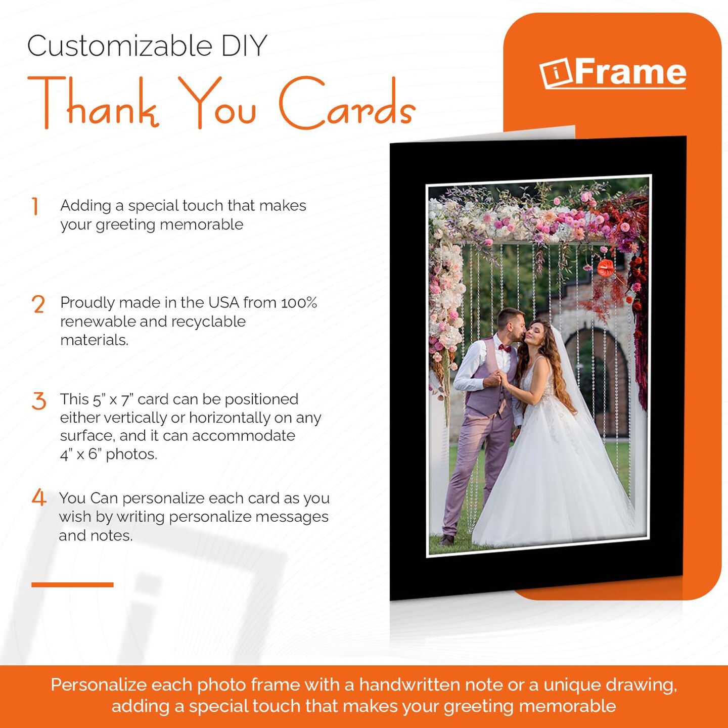 iFrame Self-Standing Greeting Card With Insert picture Frame | Genuine Matboard Cards And Envelopes | Hold 4 x 6 Inch Photo | Customizable For Holiday, Thank You Cards And Graduation Card (Pack Of 15)
