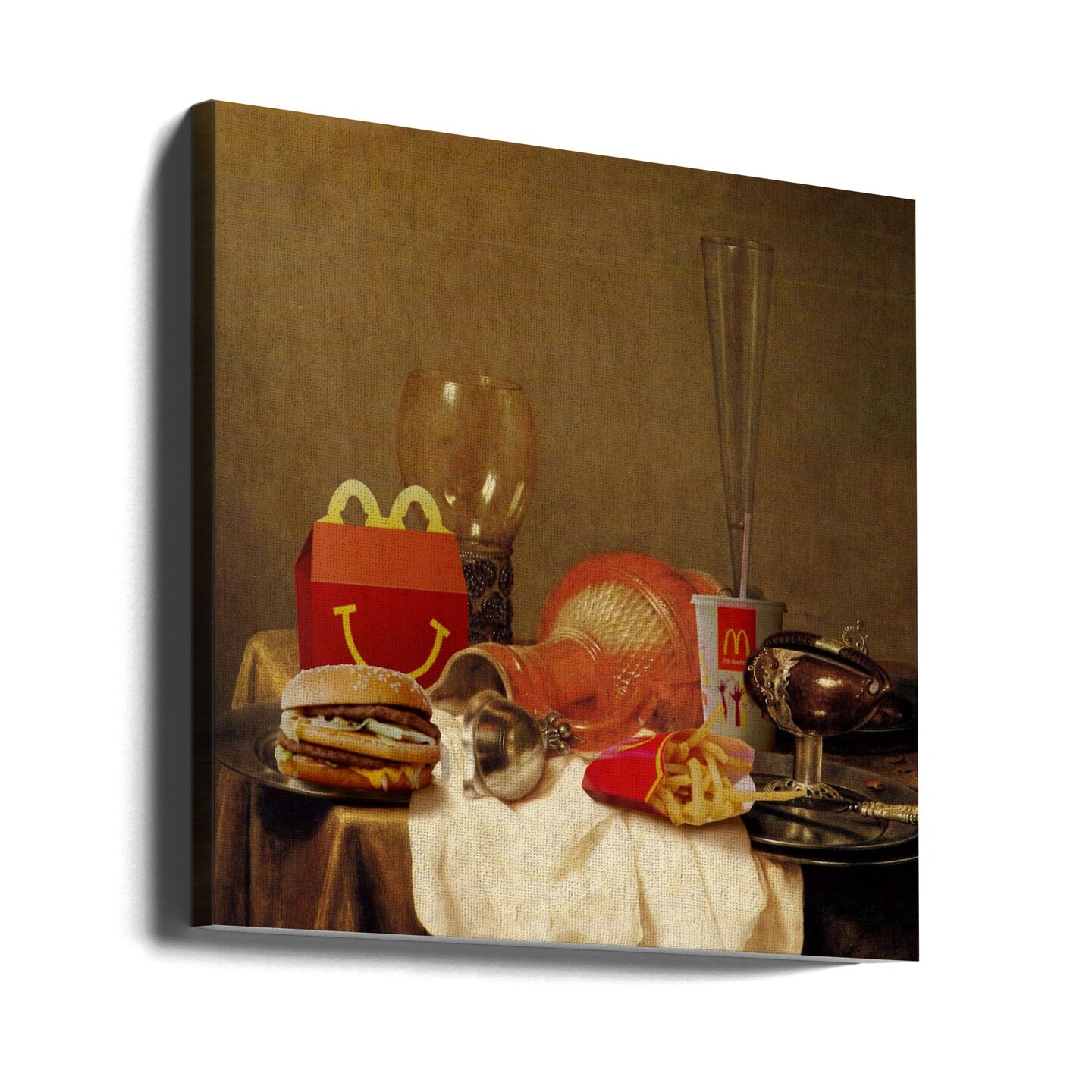 Classic dinner Square Canvas Art | Modern Home Wall Decor 24x24 Canvas - Corporate Office Art