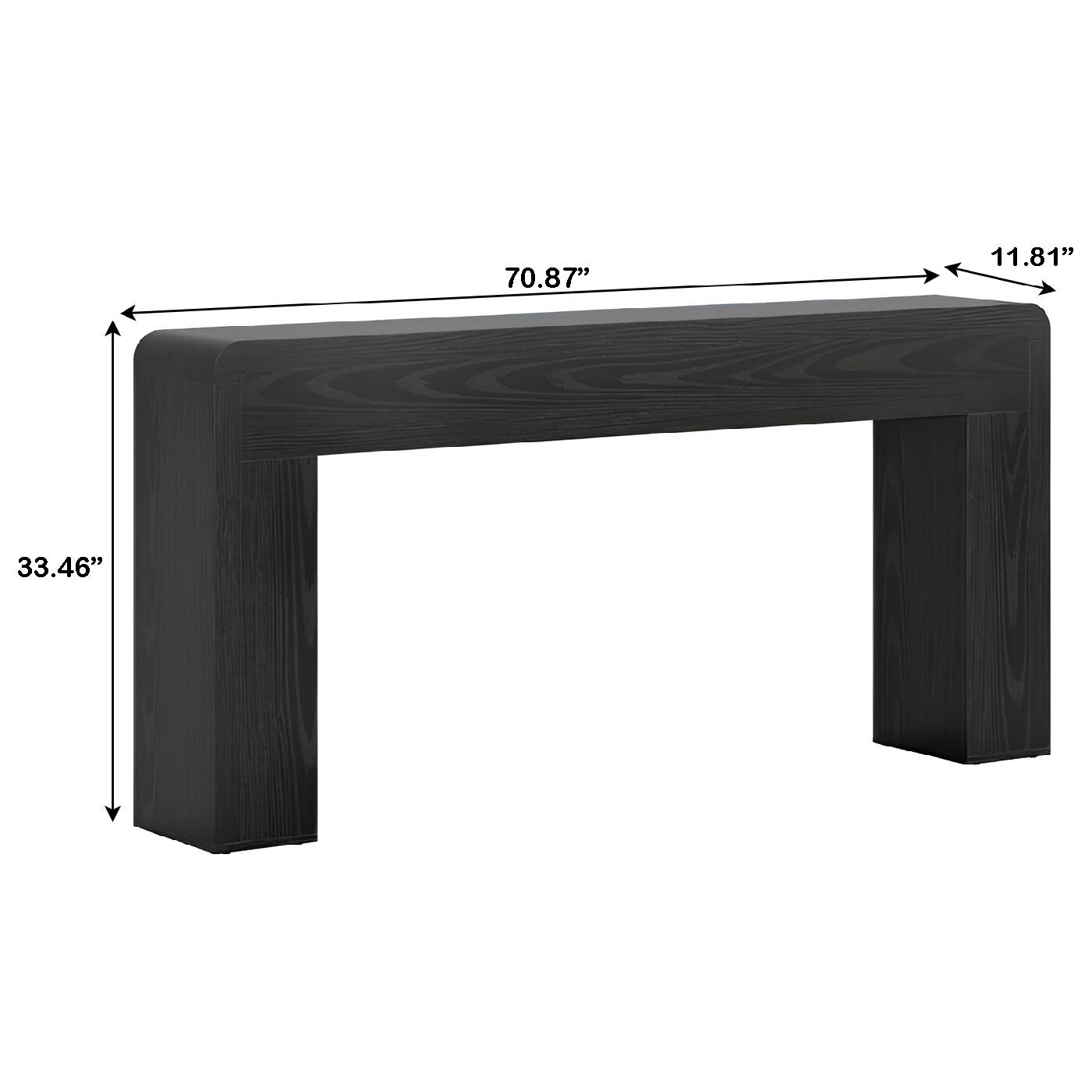 Wooden Sofa Console Table 70.9" for Foyer, Hallway, or Living Room