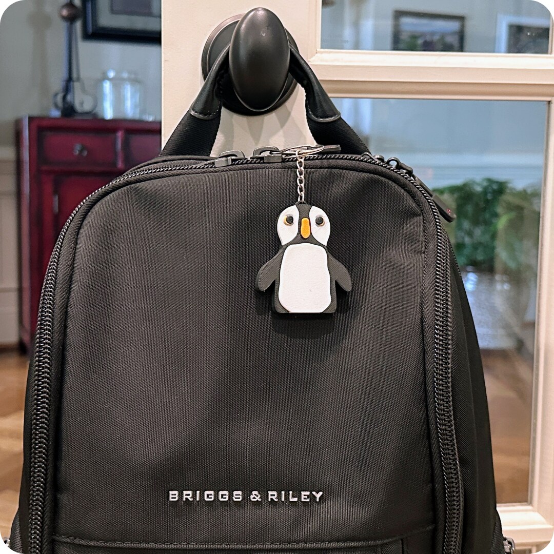 eco chic mini backpack puffin - Recycled Roll-top Wildlife Rucksack feminine patterns Lily Bloom is famous for Personalized Puffin Bag Charm: Back