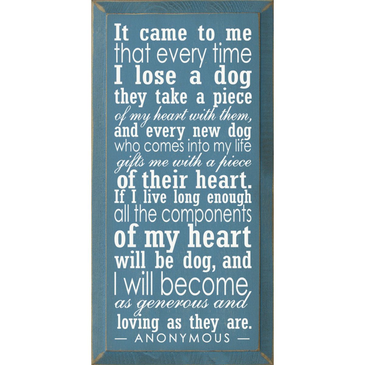 Inspirational Dog Lover Wood Wall Plaque 9x18 Inch Rustic Country Style