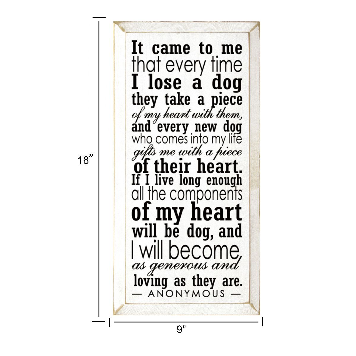 Inspirational Dog Lover Wood Wall Plaque 9x18 Inch Rustic Country Style