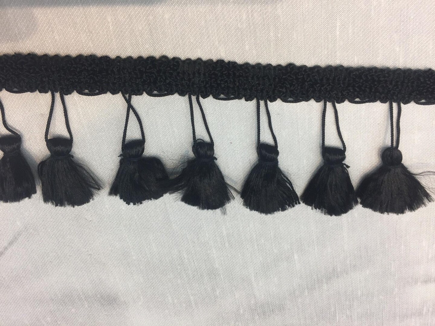 1 Yard Black Tassel Trim 3 Inches Wide for Pillows, Drapery, and Upholstery Products