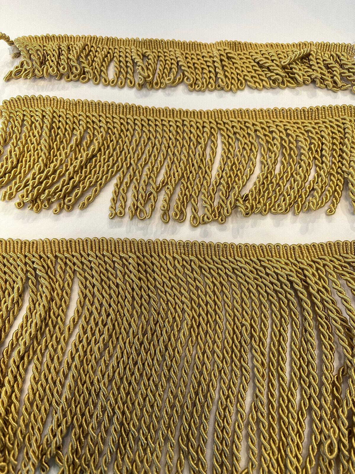 1 Yard Light Antique Gold Bullion Fringe Trim for Upholstery and Drapery 3 Inch Long