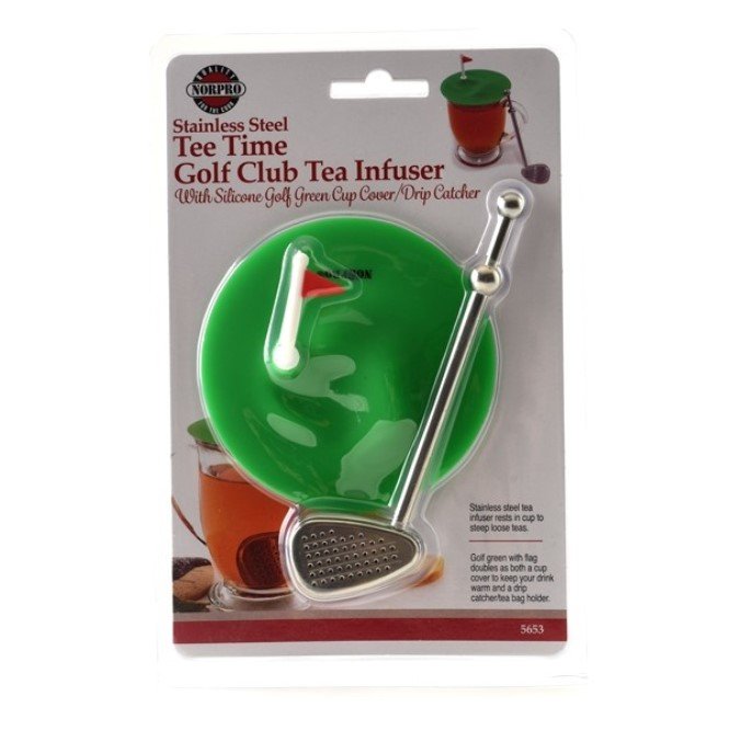 Norpro Stainless Steel Golf Tea Strainer with Cup Cover / Tea Catcher