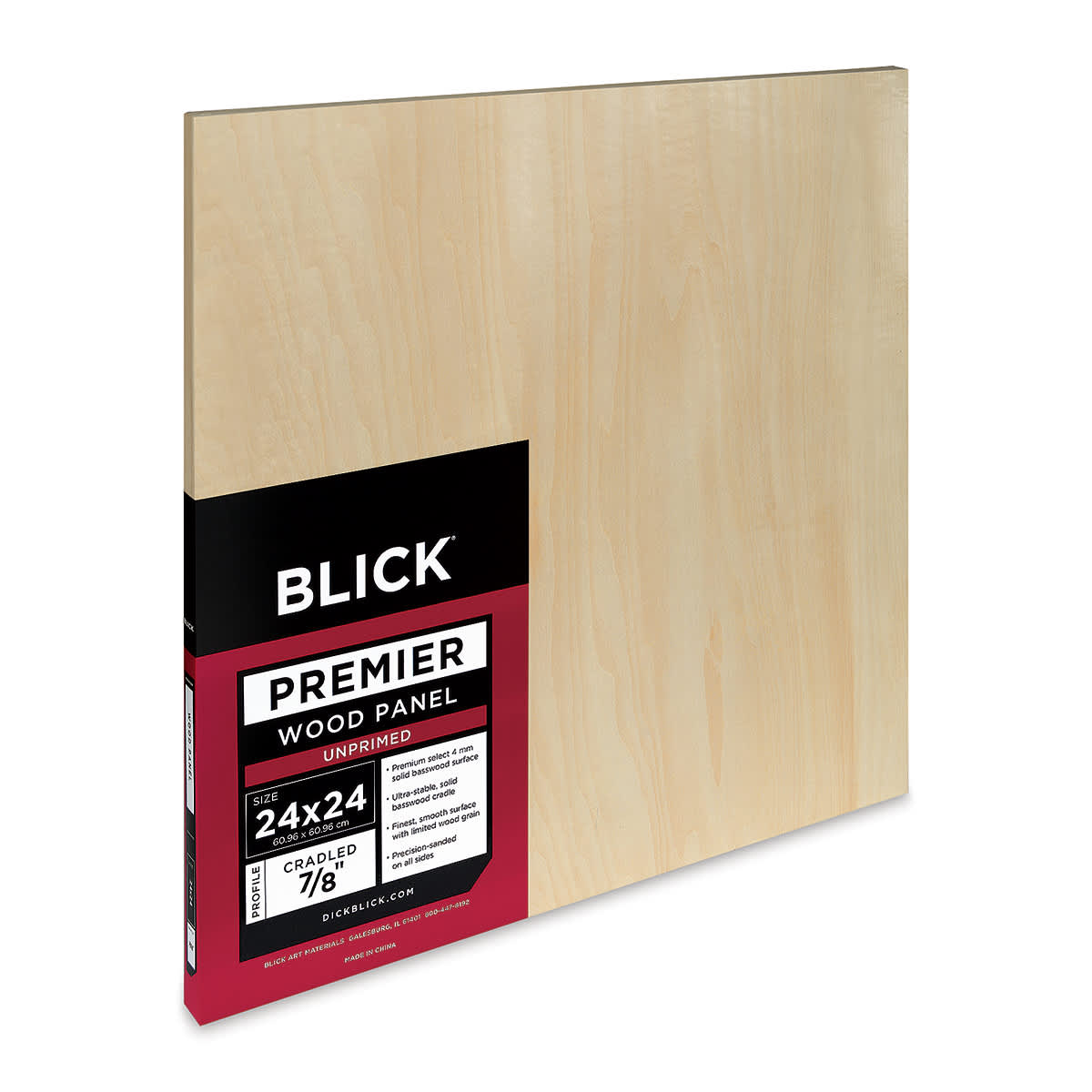 Blick Premier Wood Panel - 24" x 24", 7/8" Traditional Profile, Cradled