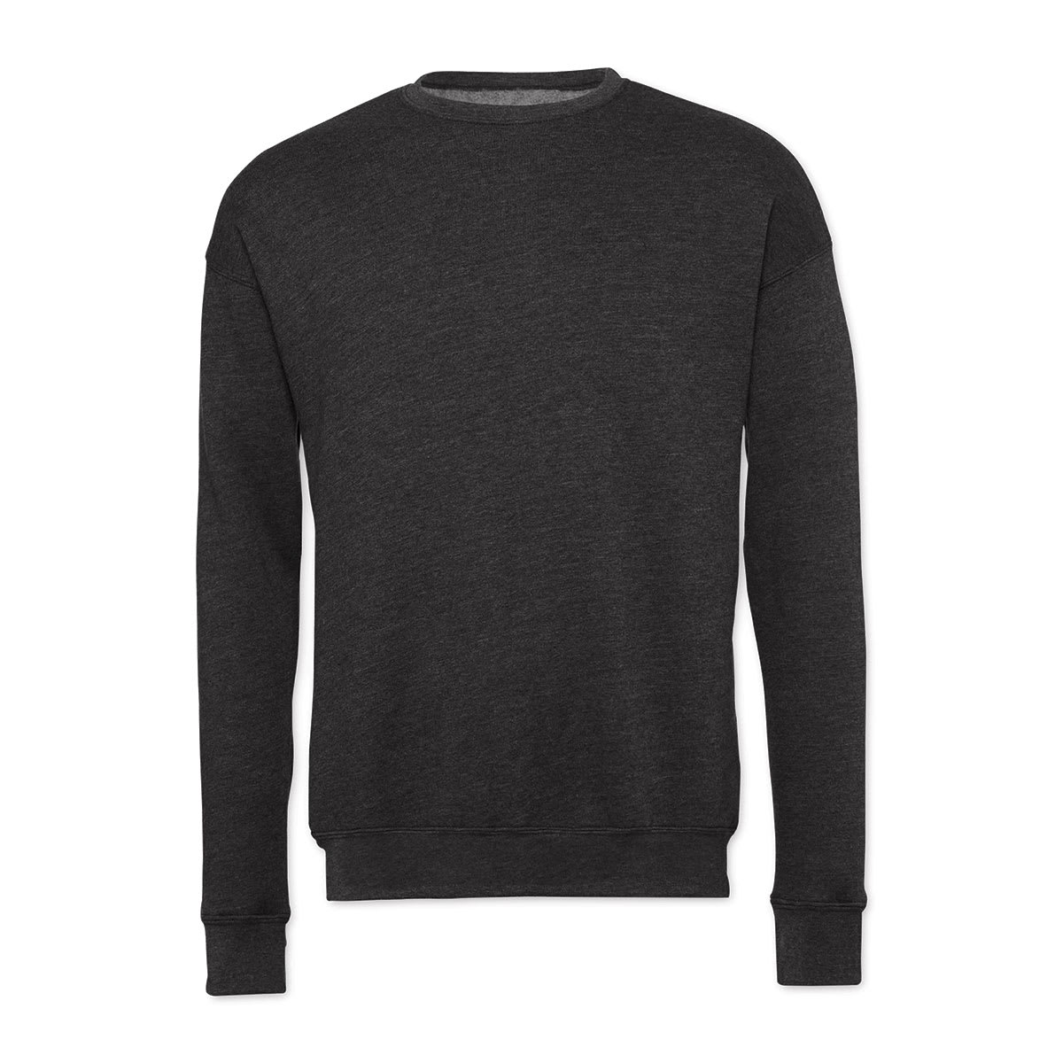 Bella + Canvas Unisex Sponge Fleece Drop Shoulder Sweatshirt - Dark Grey Heather, X-Small