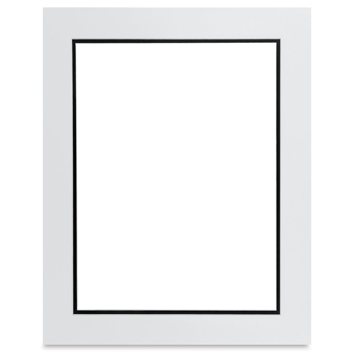 Blick Double Mat - Smooth White/Smooth Black, 16" x 20" (12" x 16" opening)
