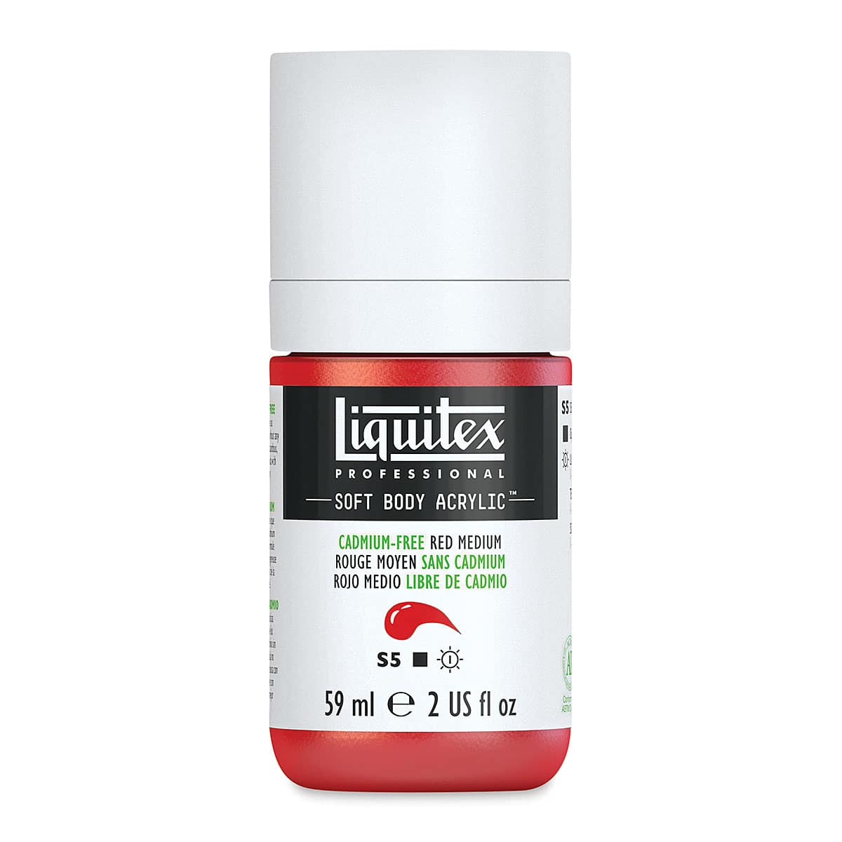 Liquitex Soft Body Artist Acrylics - Cadmium Free Red Medium, 59 ml bottle