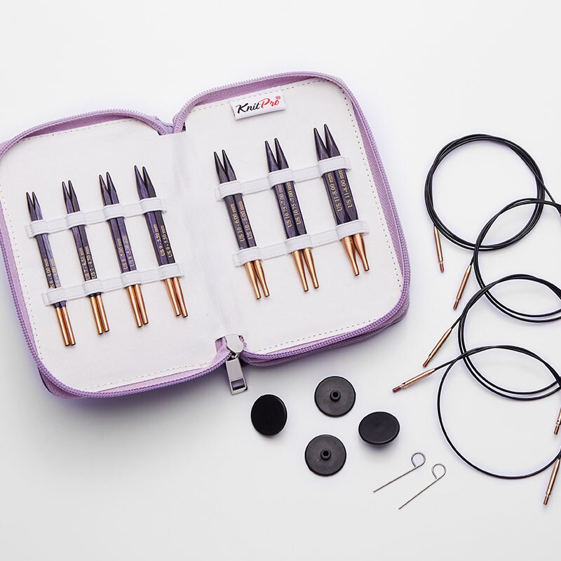 KnitPro J’adore Cubics Deluxe Special Interchangeable Circular Knitting Needle Set 4"