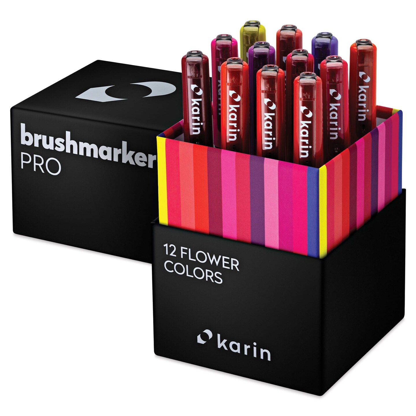 Karin Brushmarkers Pro Markers and Sets - Set of 12, Flower Colors