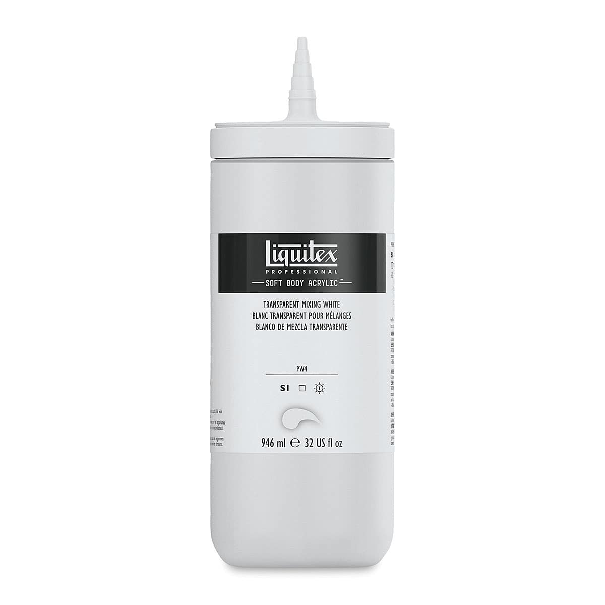 Liquitex Soft Body Artist Acrylics - Transparent Mixing White, 946 ml