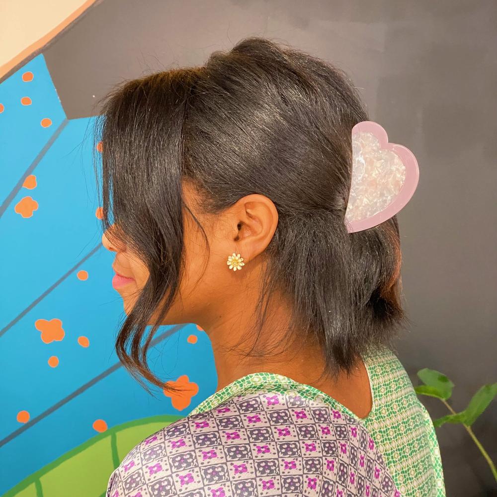 Edge Collections - Pink - Chic Heart-Shaped Hair Claw - 1 piece