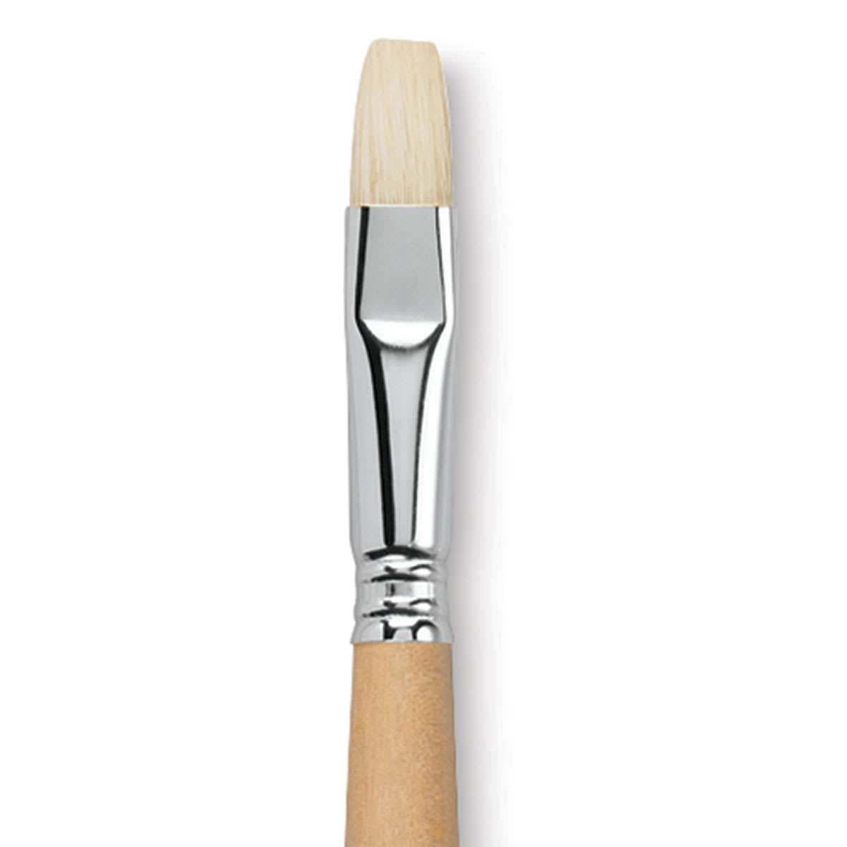 Escoda Clasico Chungking White Bristle Brush - Bright, Long Handle, Size 14