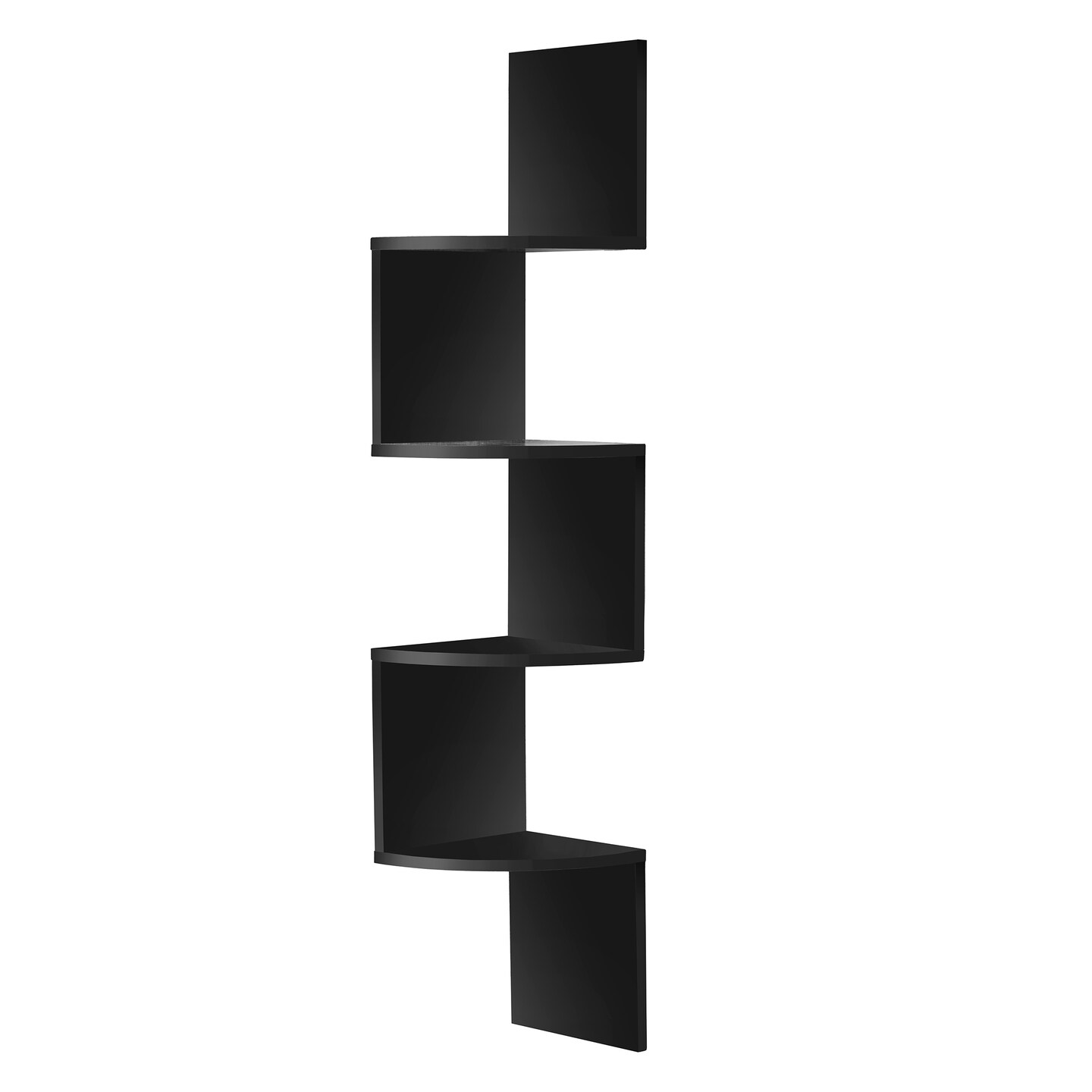 Sorbus 5-Tier Zig Zag Floating Corner Wall Bookshelf Unit - (40" Tall)